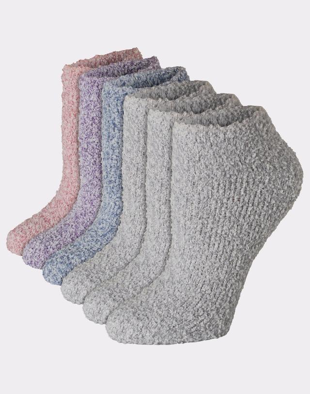 Hanes Womens Cozy No Show Socks. Assorted, 6-Pairs Or/Pur/Blue Stripes/Solid Asst 5-9 Product Image