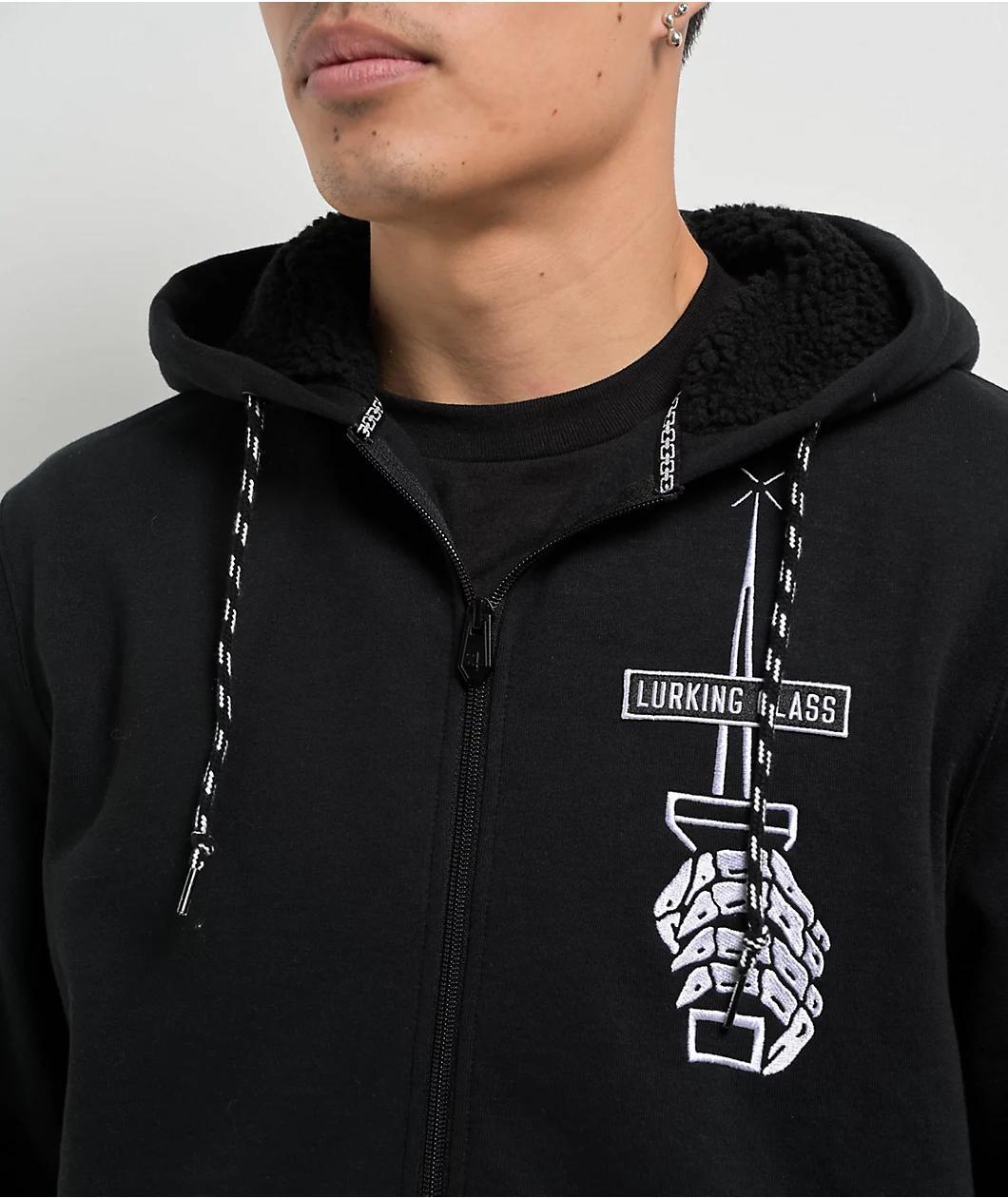 Lurking Class by Sketchy Tank Stay Sharp Black Zip Hoodie Product Image