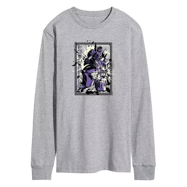 Mens Transformers Seek And Destroy Long Sleeve Graphic Tee Grey Gray Product Image