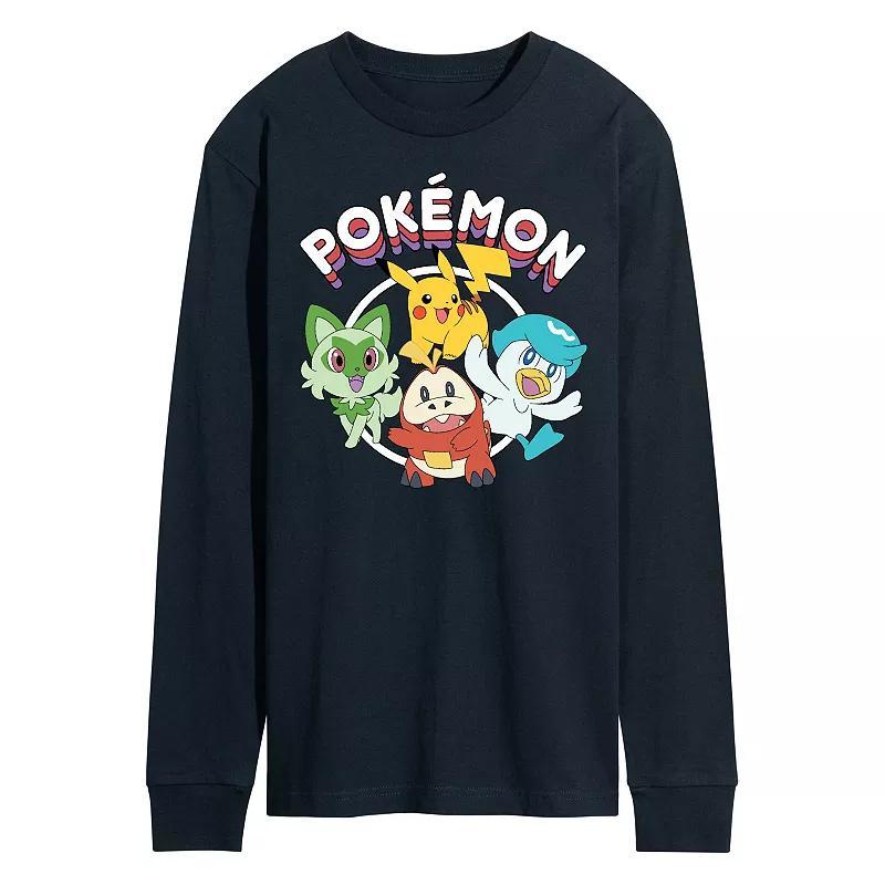 Mens Pokemon Scarlet Long Sleeve Graphic Tee Blue Product Image