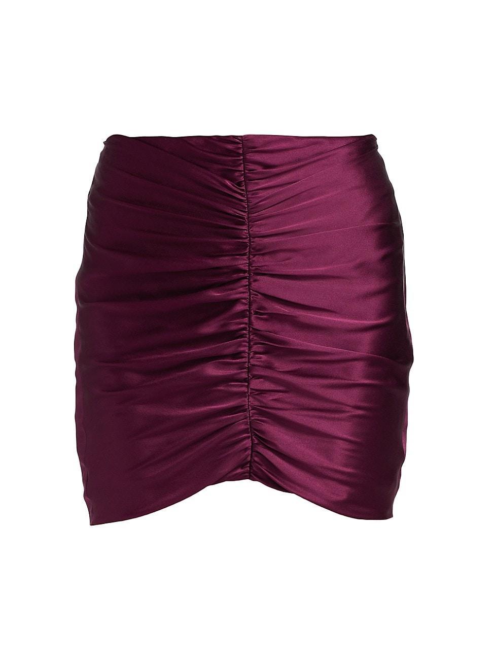 Womens Silk Ruched Mini Skirt product image