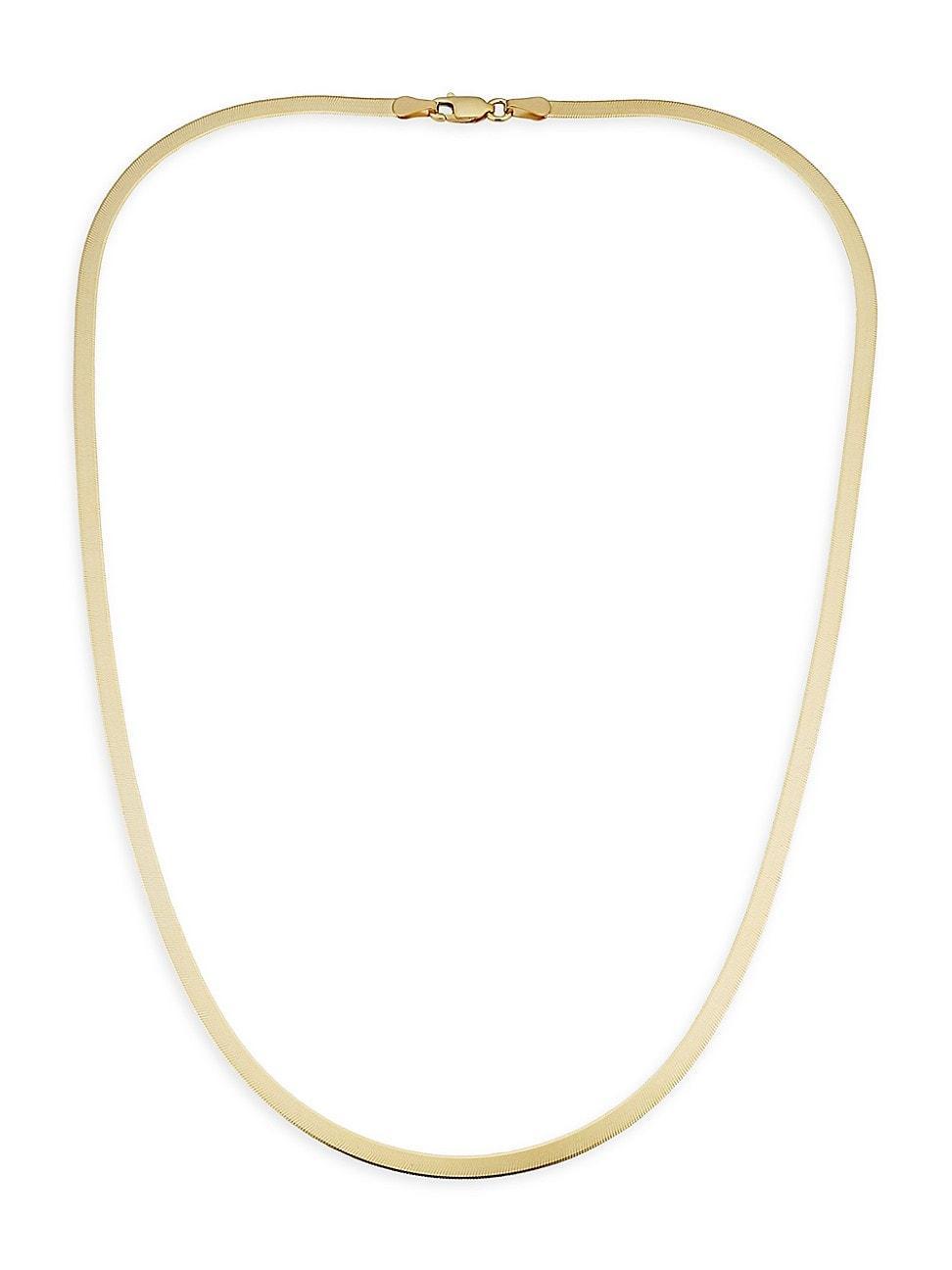 Womens 14K Yellow Solid Gold Park Avenue Bold Herringbone Necklace Product Image