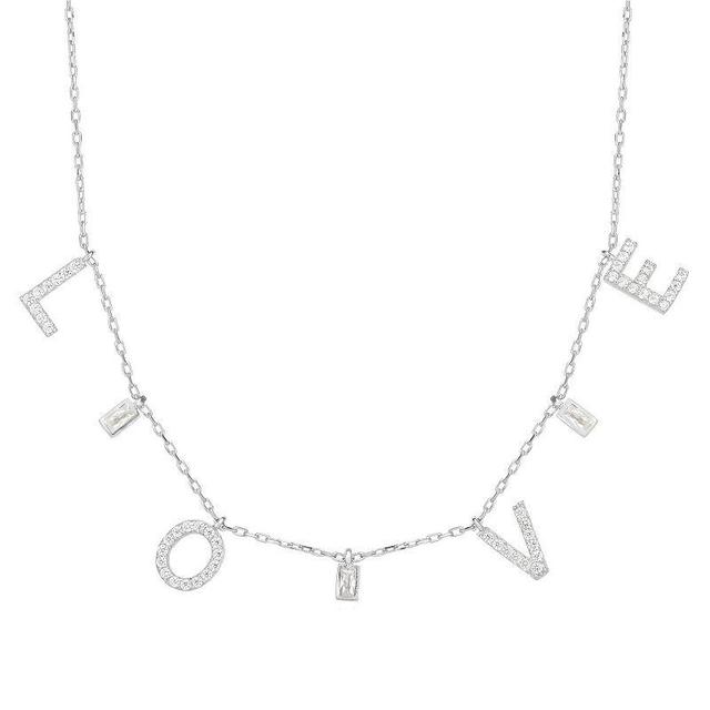 Sunkissed Sterling Cubic Zirconia LOVE Charm Necklace, Womens, Silver Tone Product Image