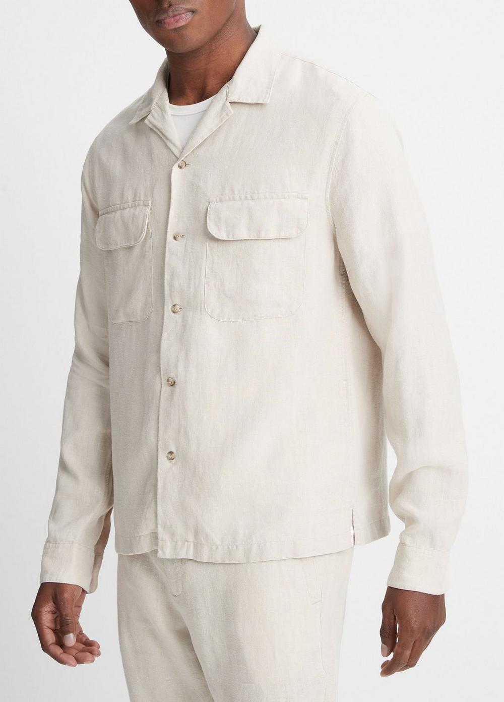 Hemp Camp-Collar Long-Sleeve Shirt Product Image