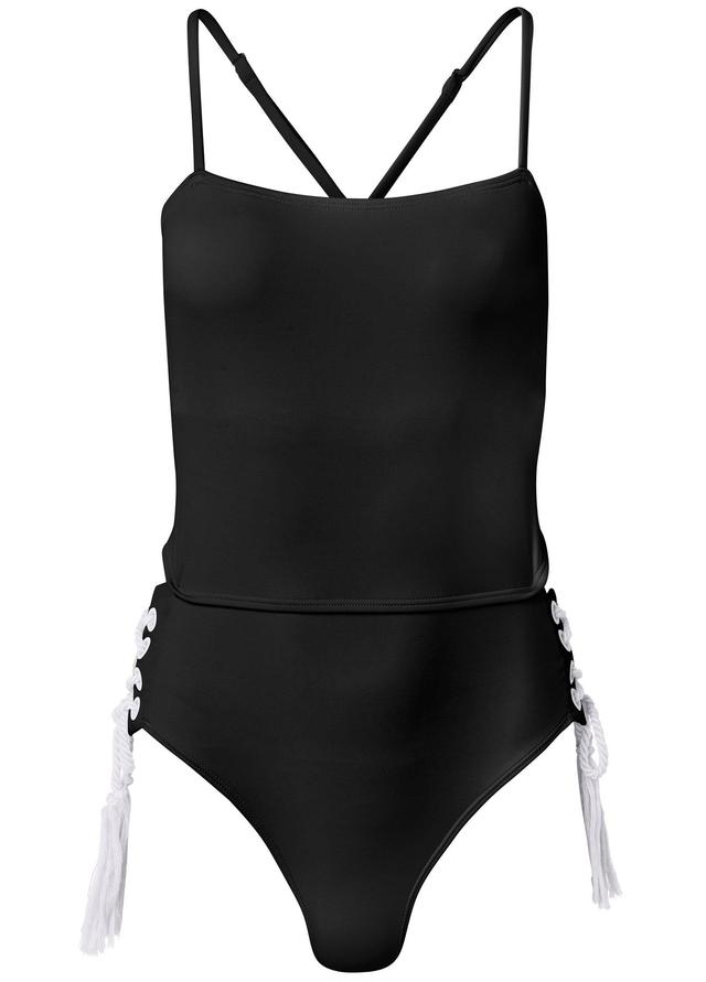 Bandeau Rope Trim One-Piece - Black Beauty Product Image