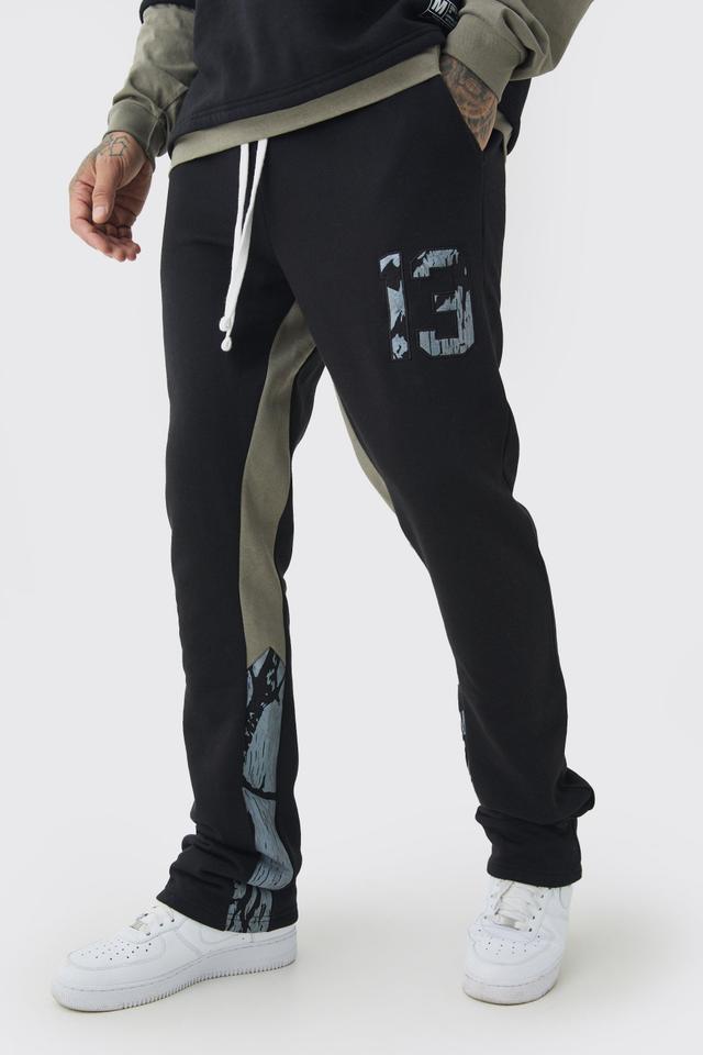 Tall Slim Fit Camo Gusset Sweatpants | boohooMAN USA Product Image