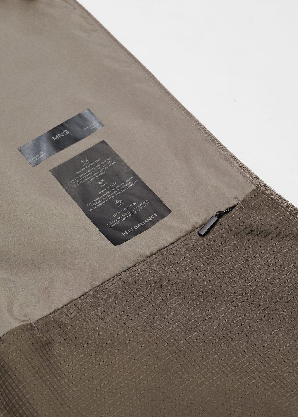 MANGO MAN - Water-repellent jacket with zipper khakiMen Product Image
