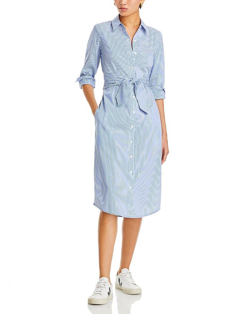 Womens Veronica Striped Cotton Tie-Waist Shirtdress Product Image