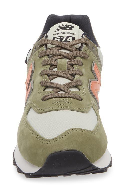 NEW BALANCE 574 In Green/orange/black Product Image