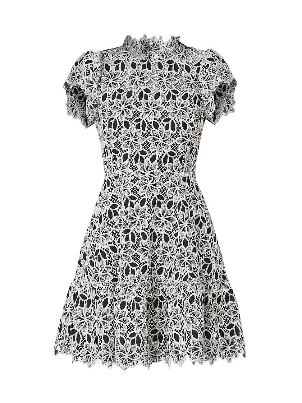 Womens Maggie Floral-Embroidered Fit & Flare Mini-Dress Product Image