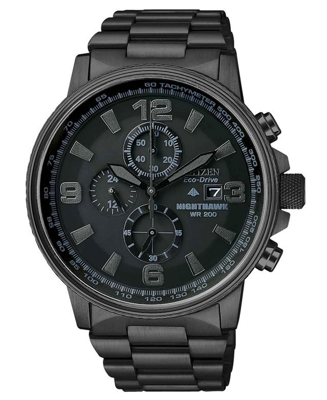 Citizen Mens Nighthawk Chronograph Black Stainless Steel Bracelet Watch Product Image