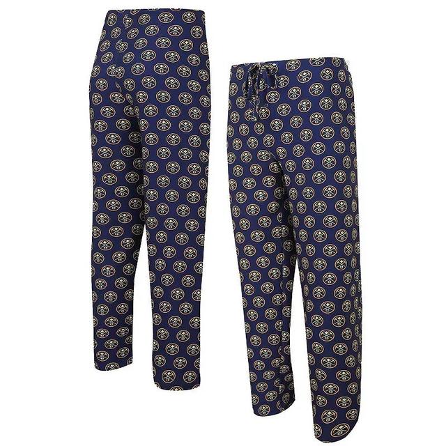 Mens Concepts Sport Navy Denver Nuggets Gauge Allover Print Pants Nug Blue Product Image