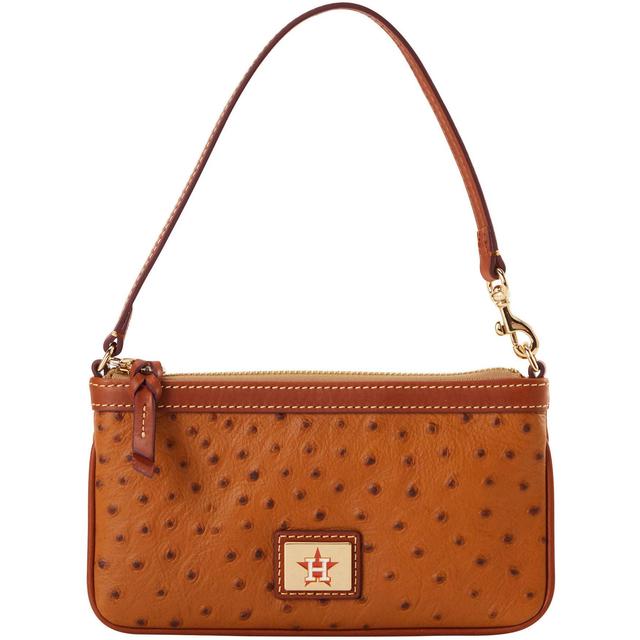 Dooney & Bourke Womens MLB Astros Large Slim Coated Cotton Wristlet in Caramel Product Image