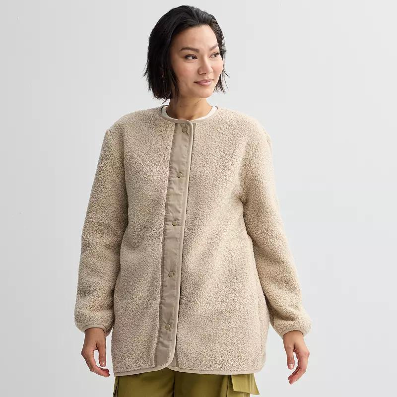 Womens Fourth + Bay Sherpa Long Jacket Product Image