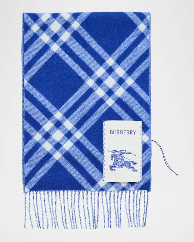 Men's Check Cashmere Scarf Product Image