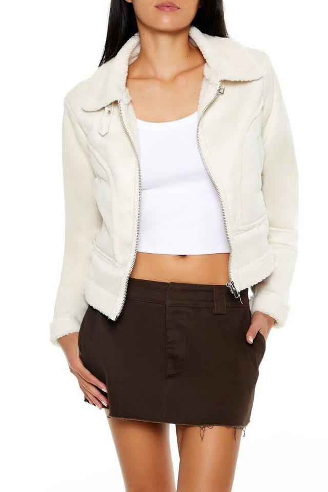 Faux Suede & Shearling Moto Jacket | Forever 21 Product Image