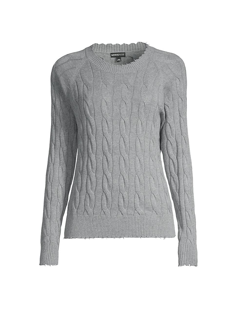 Womens Cable-Knit Sweater Product Image