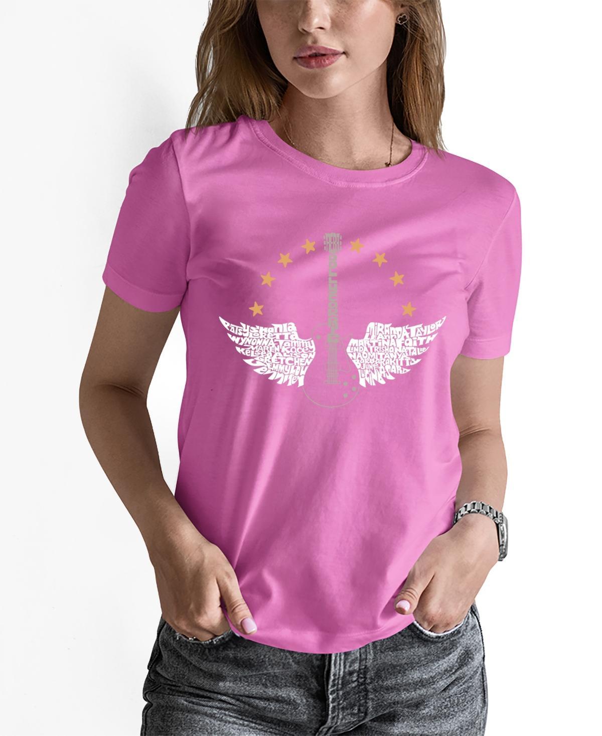 La Pop ArtWomens Word Art Country Female Singers T-Shirt Product Image