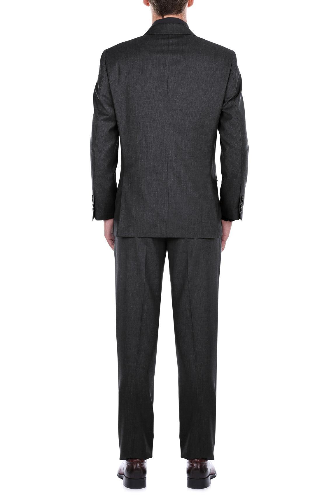 Vanderbilt Collection  - Classic 2 Piece Suit 2 Buttons Regular Fit In Charcoal Gray Product Image