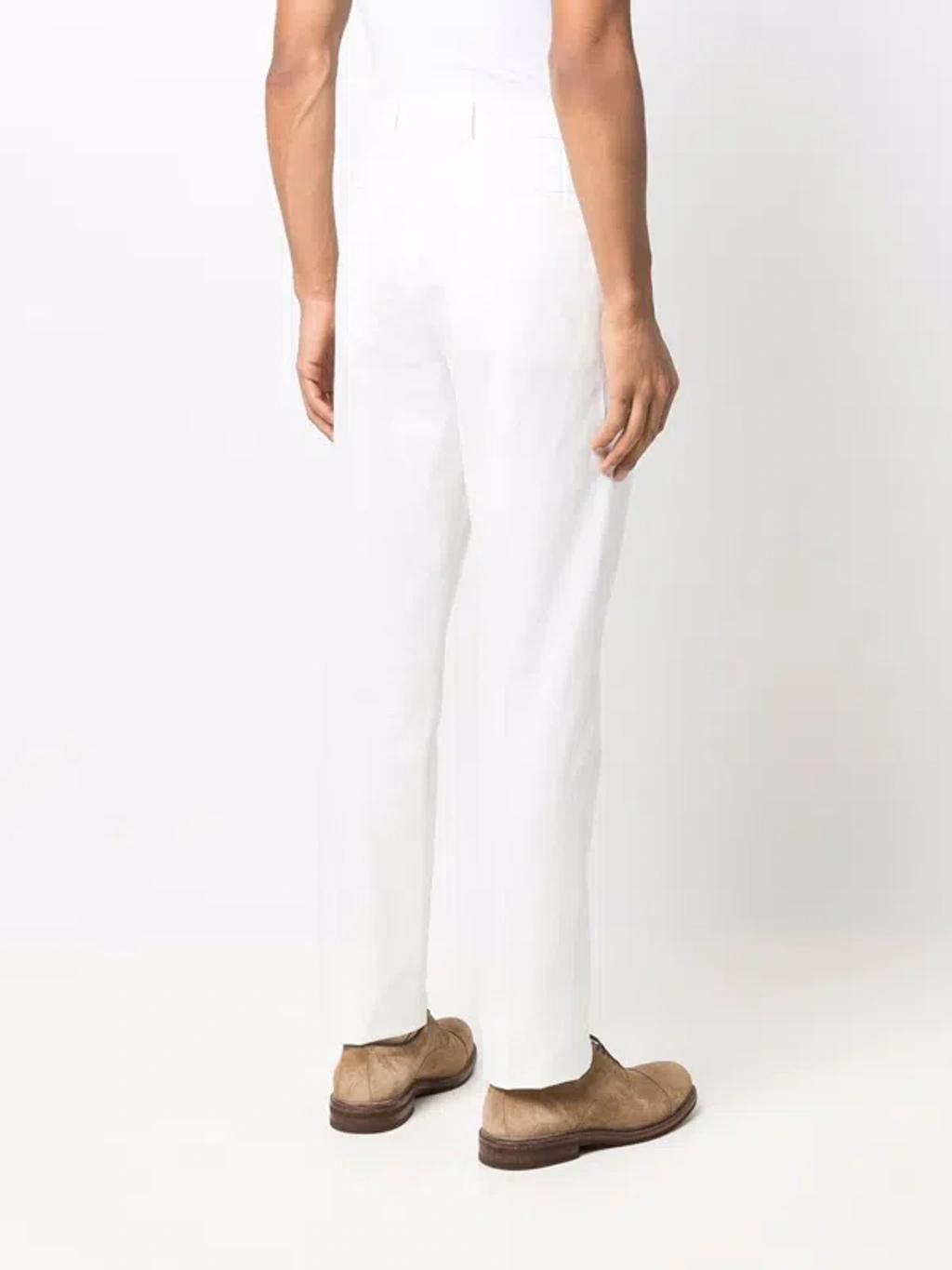 BRUNELLO CUCINELLI Leisure Fit Cotton Trousers In White Product Image