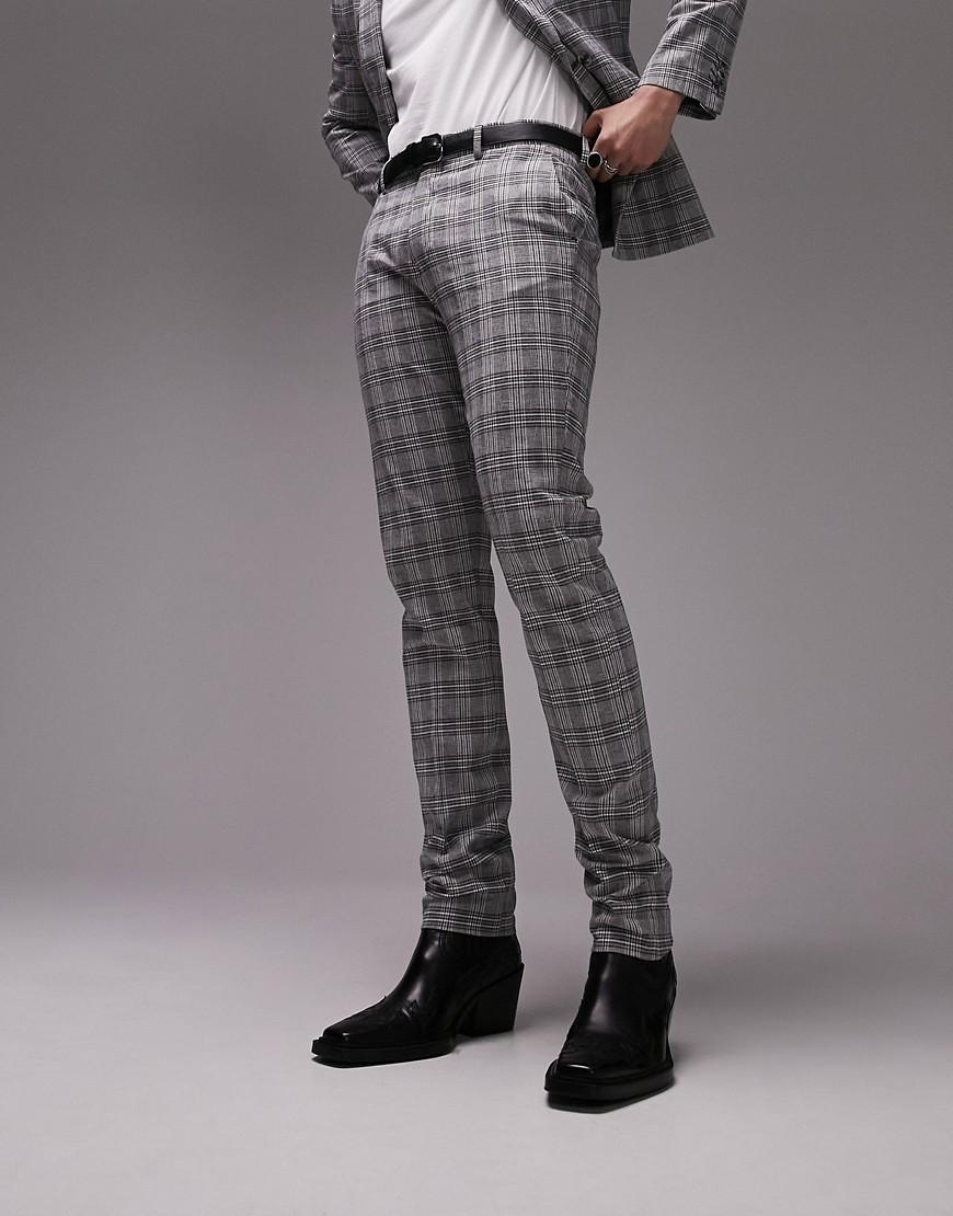 Topman skinny plaid suit pants Product Image