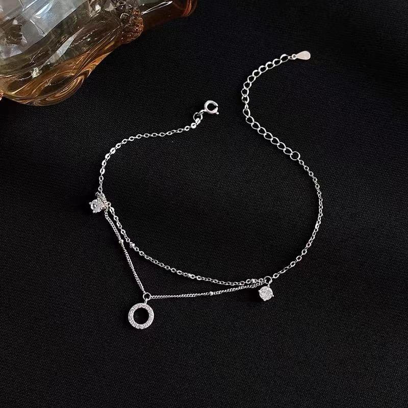 Sterling Silver CZ Anklet Product Image