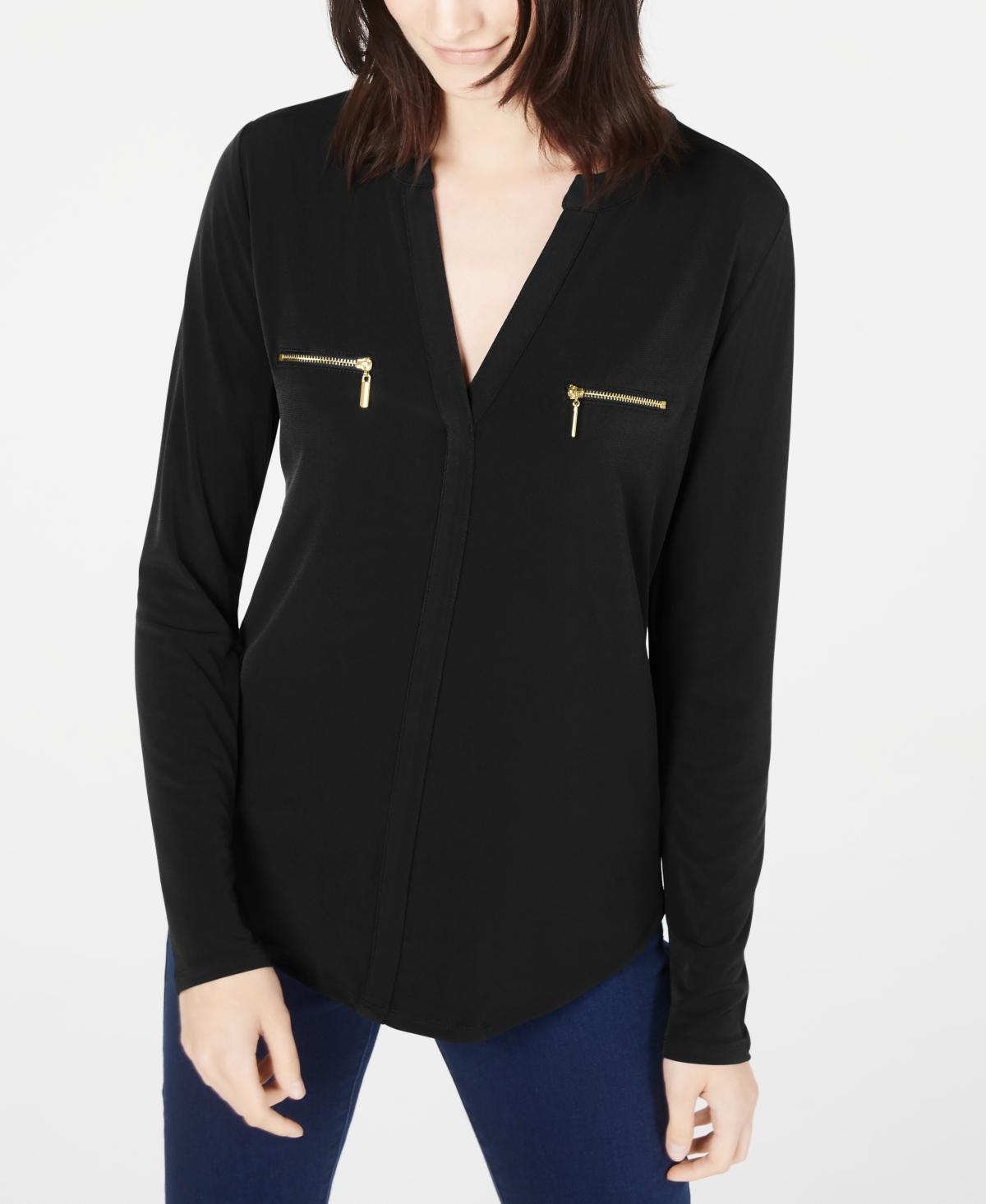 I.n.c. International Concepts Womens Zip-Pocket Blouse, Created for Macys Product Image