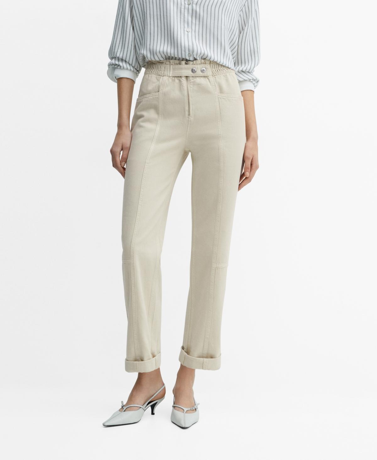 Mango Womens High-Rise Tapered Jeans Product Image