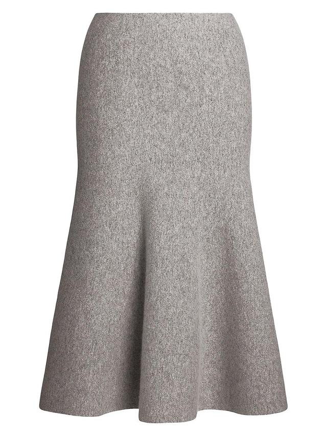 Womens Cashmere-Blend Fit & Flare Midi-Skirt Product Image