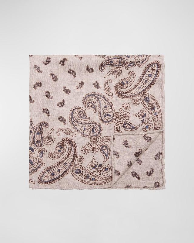 Men's Silk Paisley Pocket Square Product Image