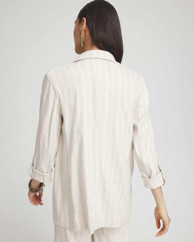 Linen Blend Stretch Stripe Blazer Product Image