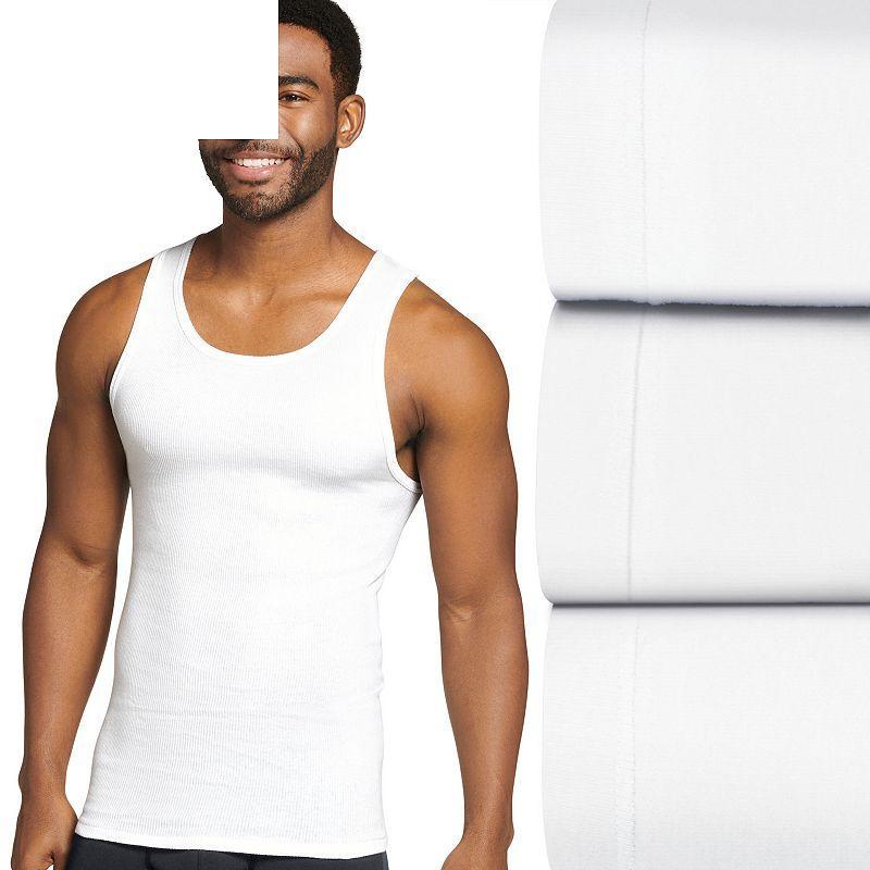 Mens Cotton A-shirt Tank Top, Pack of 3 Product Image