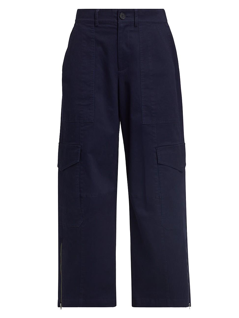 Womens Stretch-Cotton Twill Cargo Pants Product Image