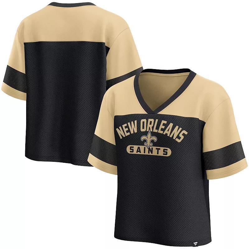 Womens Fanatics /Gold New Orleans Saints Homeschool Jersey Poly V-NeckFashion Top Product Image