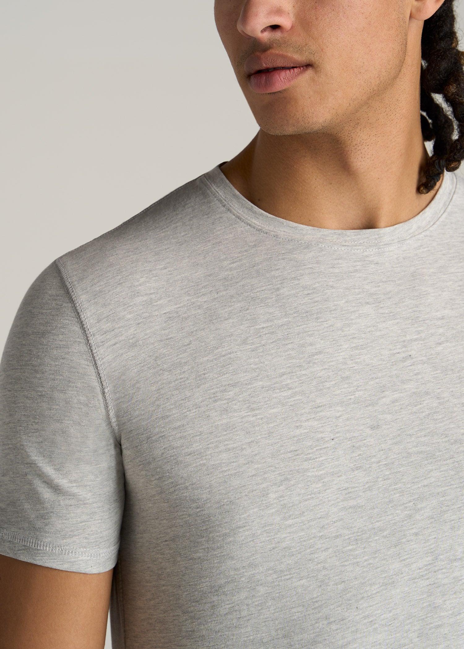 The Essential SLIM-FIT Crewneck Men's Tall Tees in Grey Mix Product Image