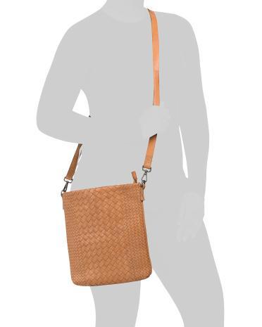 Leather Woven Crossbody for Women product image