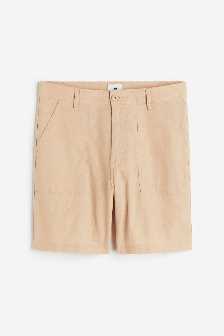 Relaxed Fit Linen-blend Shorts Product Image