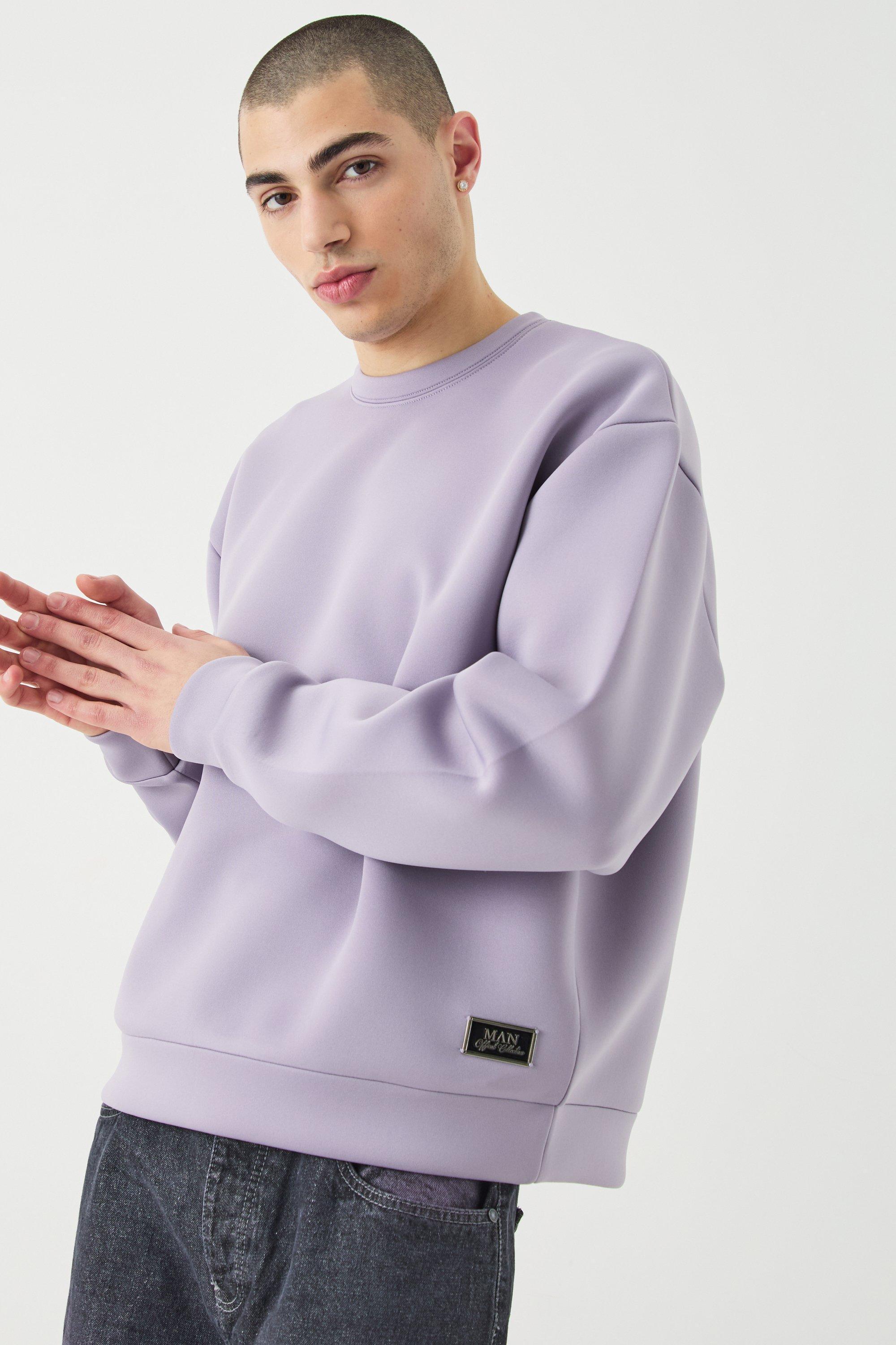 Oversized Boxy Bonded Scuba Sweatshirt | boohooMAN USA Product Image