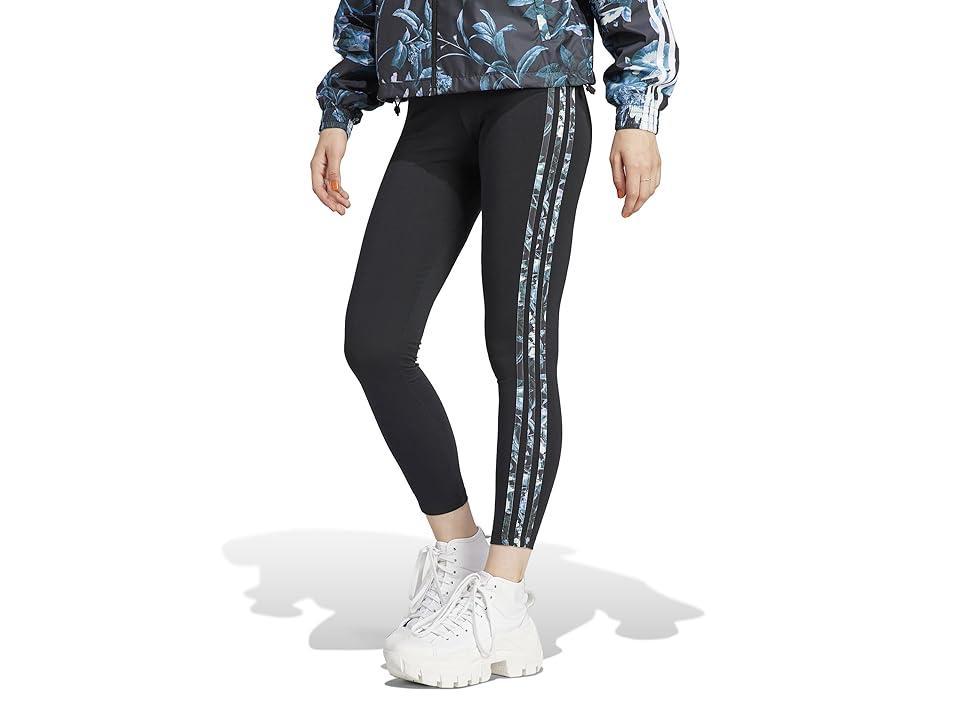 adidas Originals 3-Stripes Flower Tights Women's Casual Pants Product Image