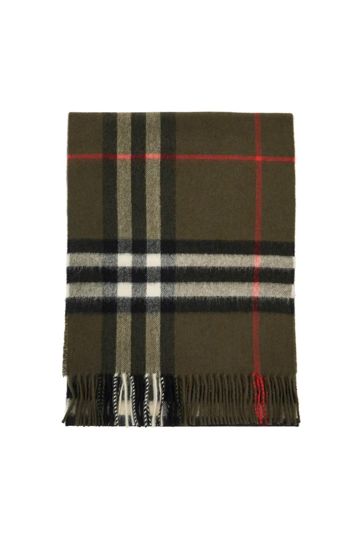 BURBERRY Check Cashmere Scarf In Green Product Image