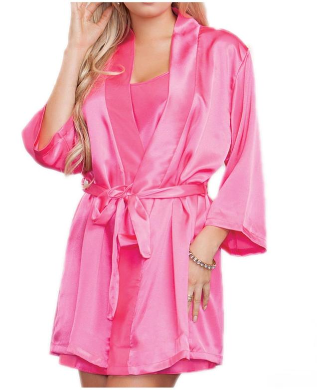 iCollection Womens Ultra Soft Satin Lounge and Poolside Robe - Peacock Product Image