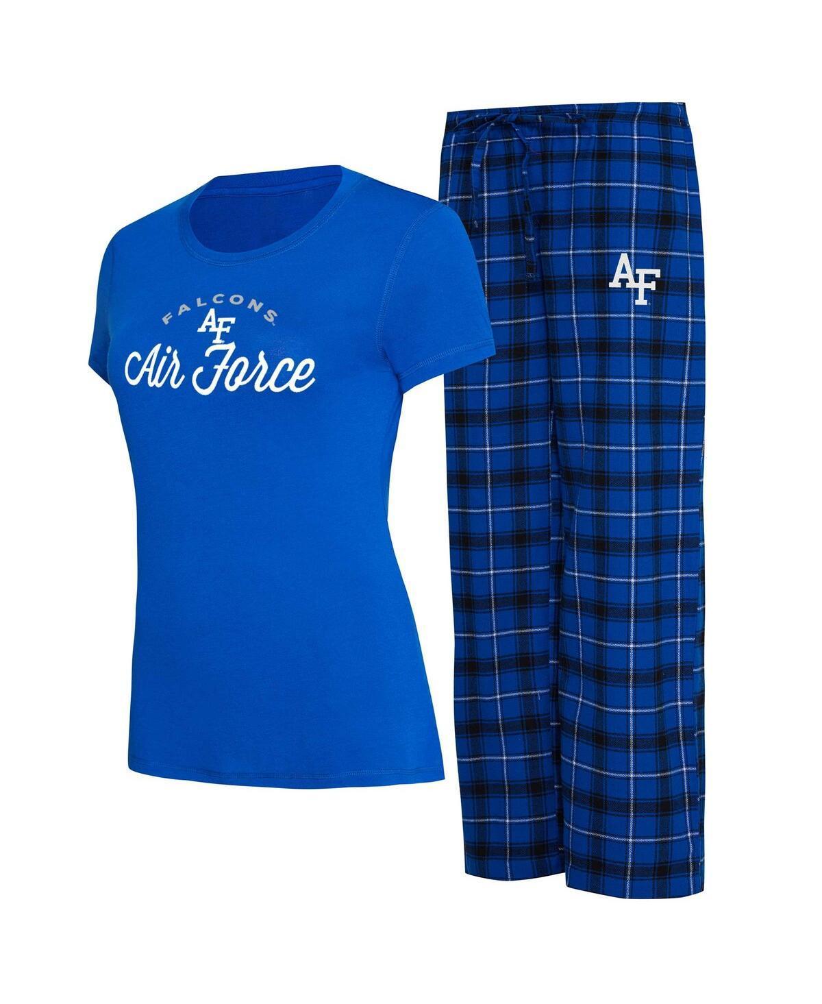 Womens Concepts Sport Royal/Black Air Force Falcons Arctic T-Shirt & Flannel Pants Sleep Set Product Image