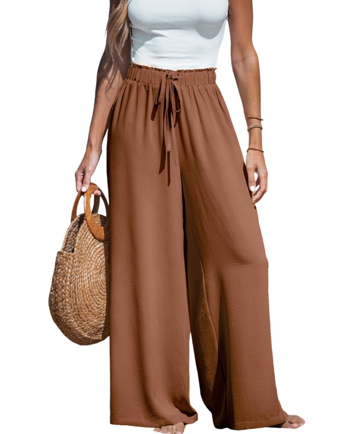 Cupshe Womens Summer Lovin Drawstring Wide-Leg Pants Product Image