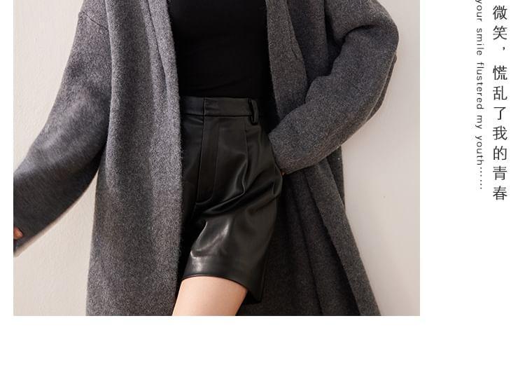 Plain Midi Open Front Cardigan Product Image