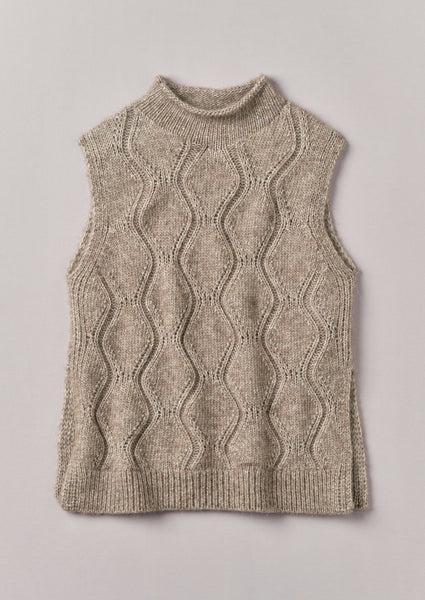 Cotton Alpaca Reverse Cable Tank | Biscuit product image