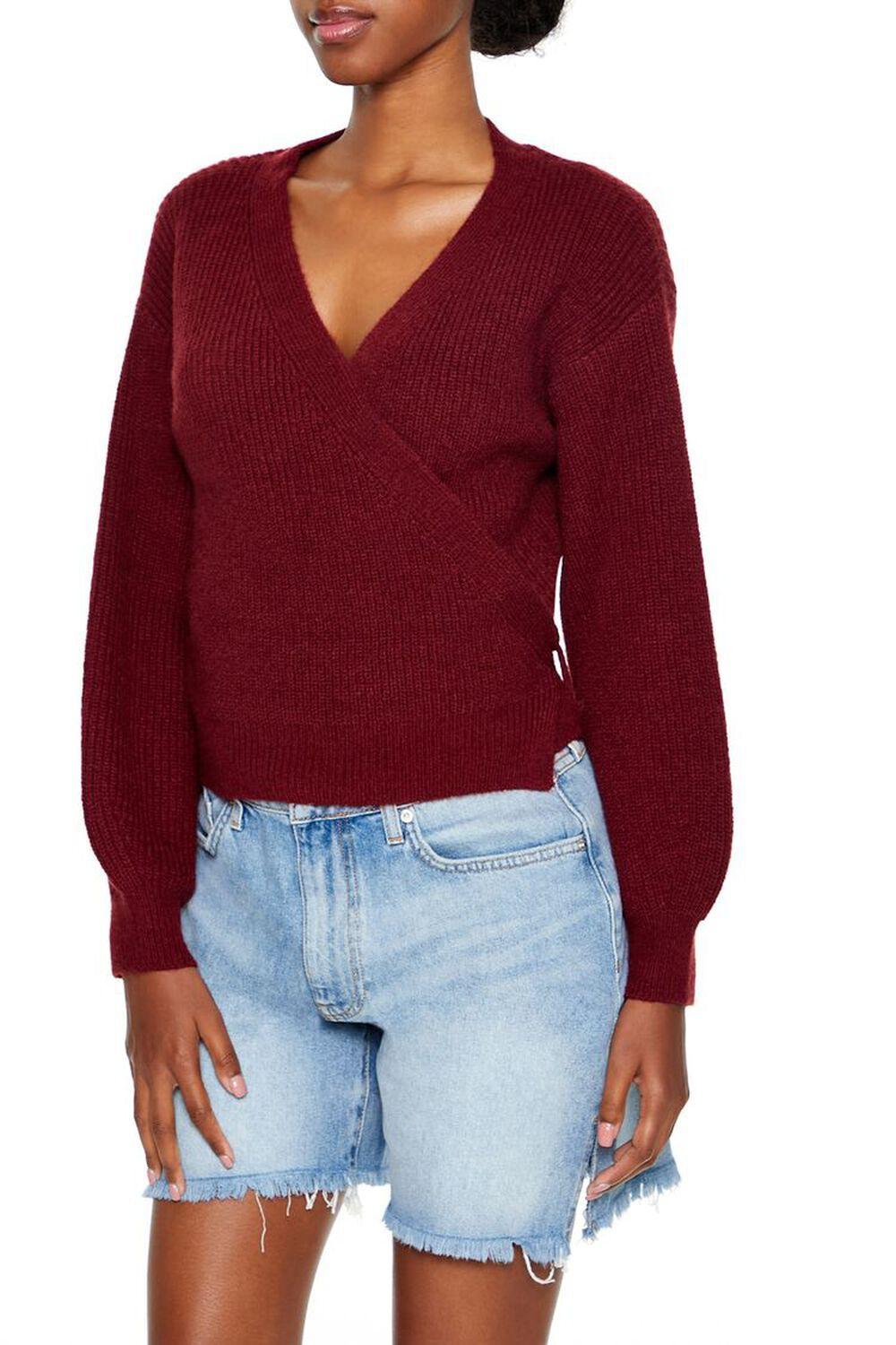 Drop-Sleeve Wrap Sweater | Forever 21 Product Image