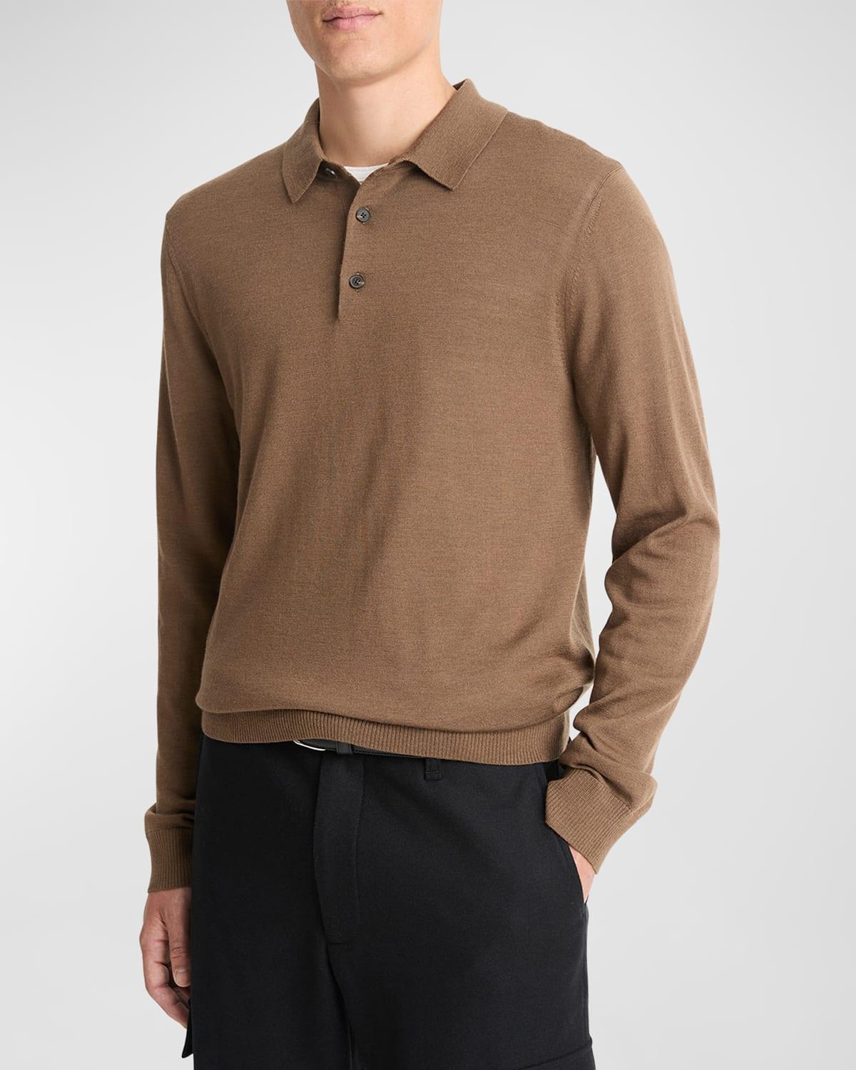 Mens Merino Wool Polo Sweater Product Image