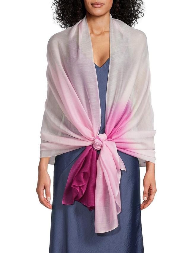 Womens Silky Cloud Ombr Cashmere Shawl Product Image