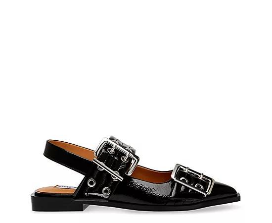 Steve Madden Graya Patent Oversized Buckle Slingback Flats Product Image