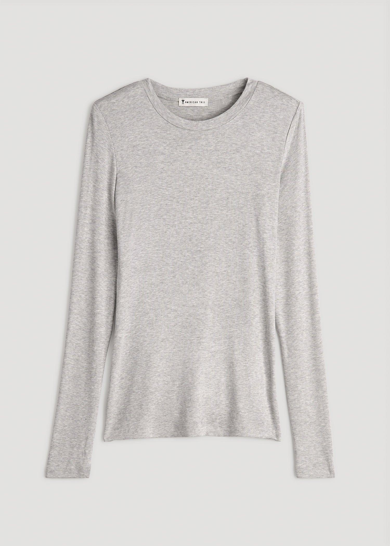 FITTED Ribbed Long Sleeve Tee in Elderberry - Tall Women's Shirts Product Image